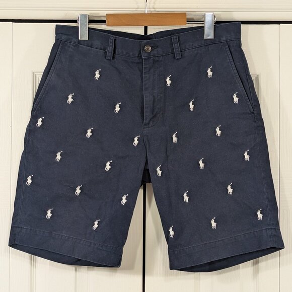 Polo Ralph Lauren Other - Polo Ralph Lauren Navy Multi Pony All Over Logo Chino Shorts